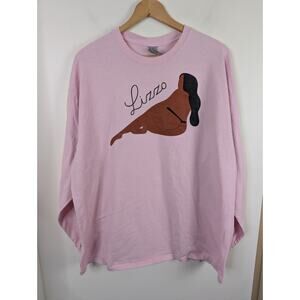Lizzo Men's 2XL Pink Long Sleeve Tee Concert Merch T-shirt Naked In Thong